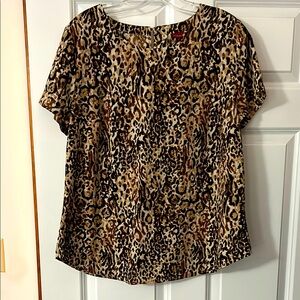 Merona Brown and Black Short Sleeve Blouse XXL